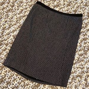 DKNY Black Patterned Tweed Pencil Skirt Size 8